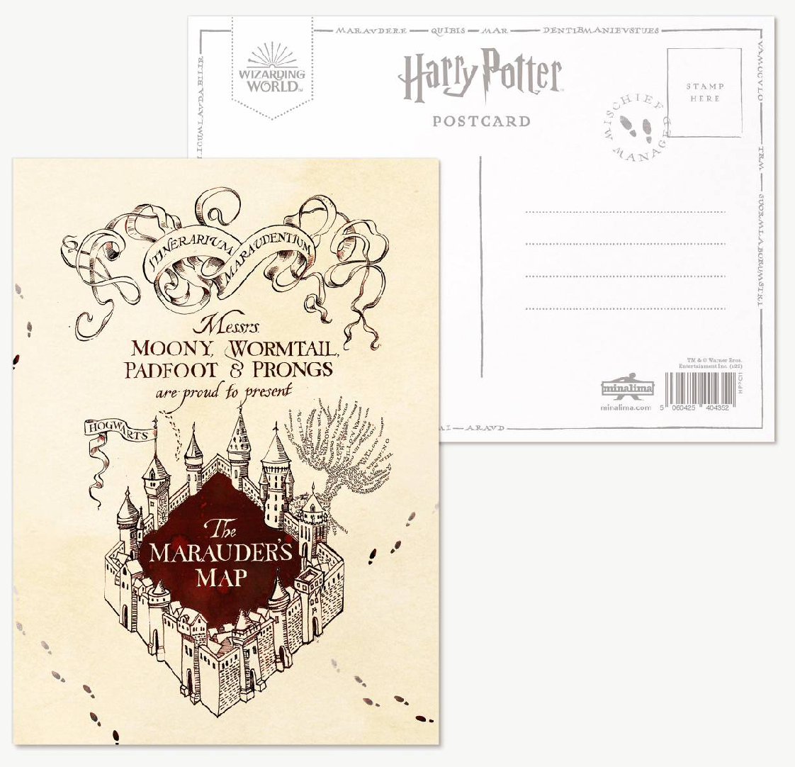 Harry Potter - Postkarte - Karte des Rumtreibers