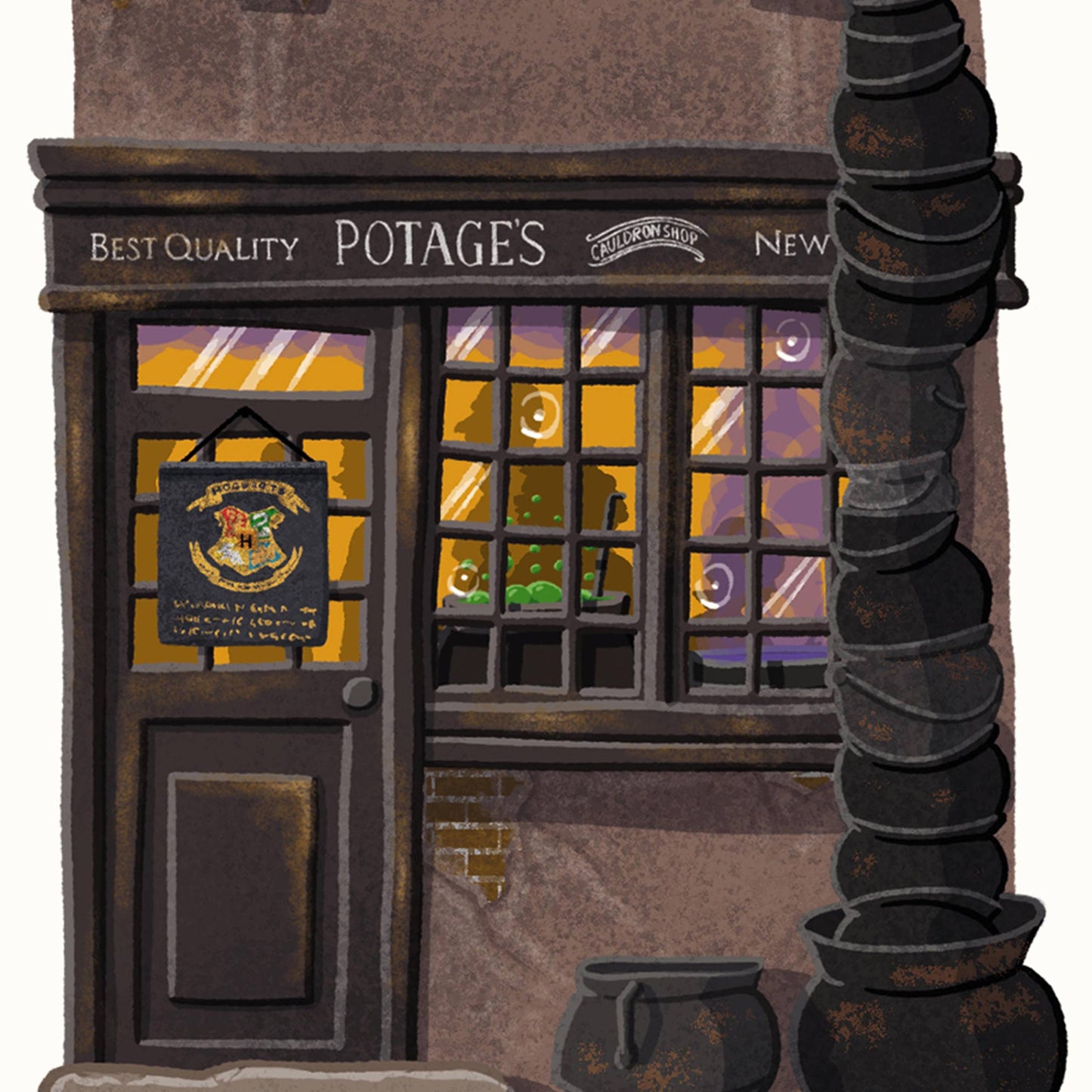 Harry Potter - Kunstdruck - Spellbinding Shops: Potage's Cauldron Shop