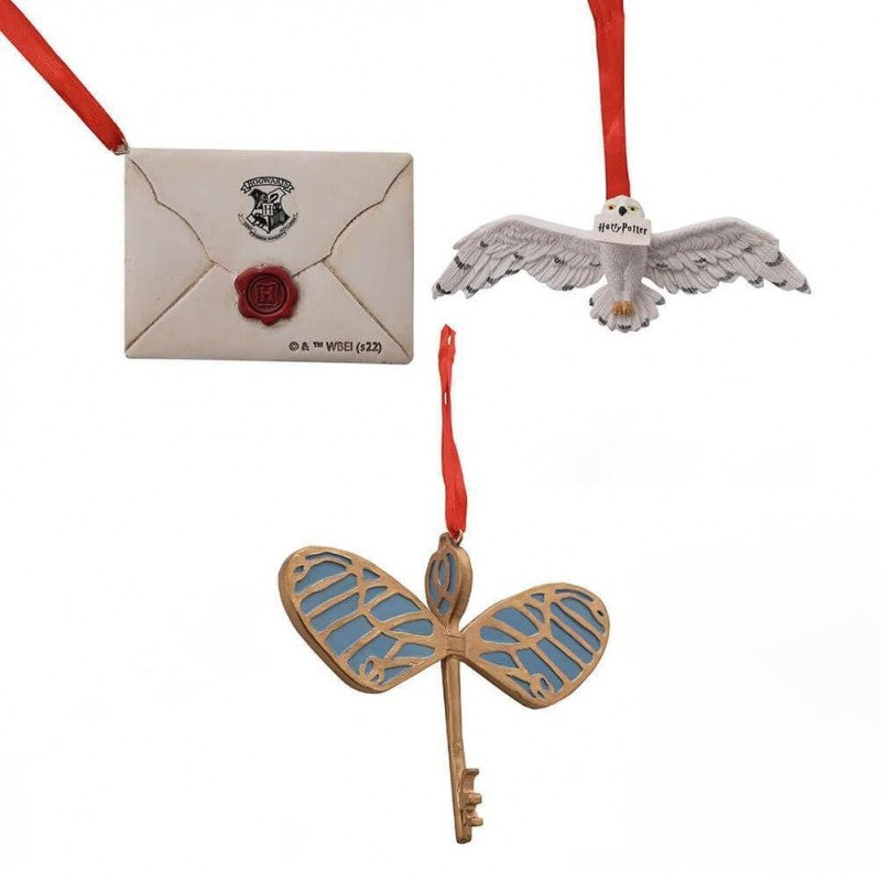 Harry Potter - Weihnachtsbaumanhänger 3er Set - Hogwarts