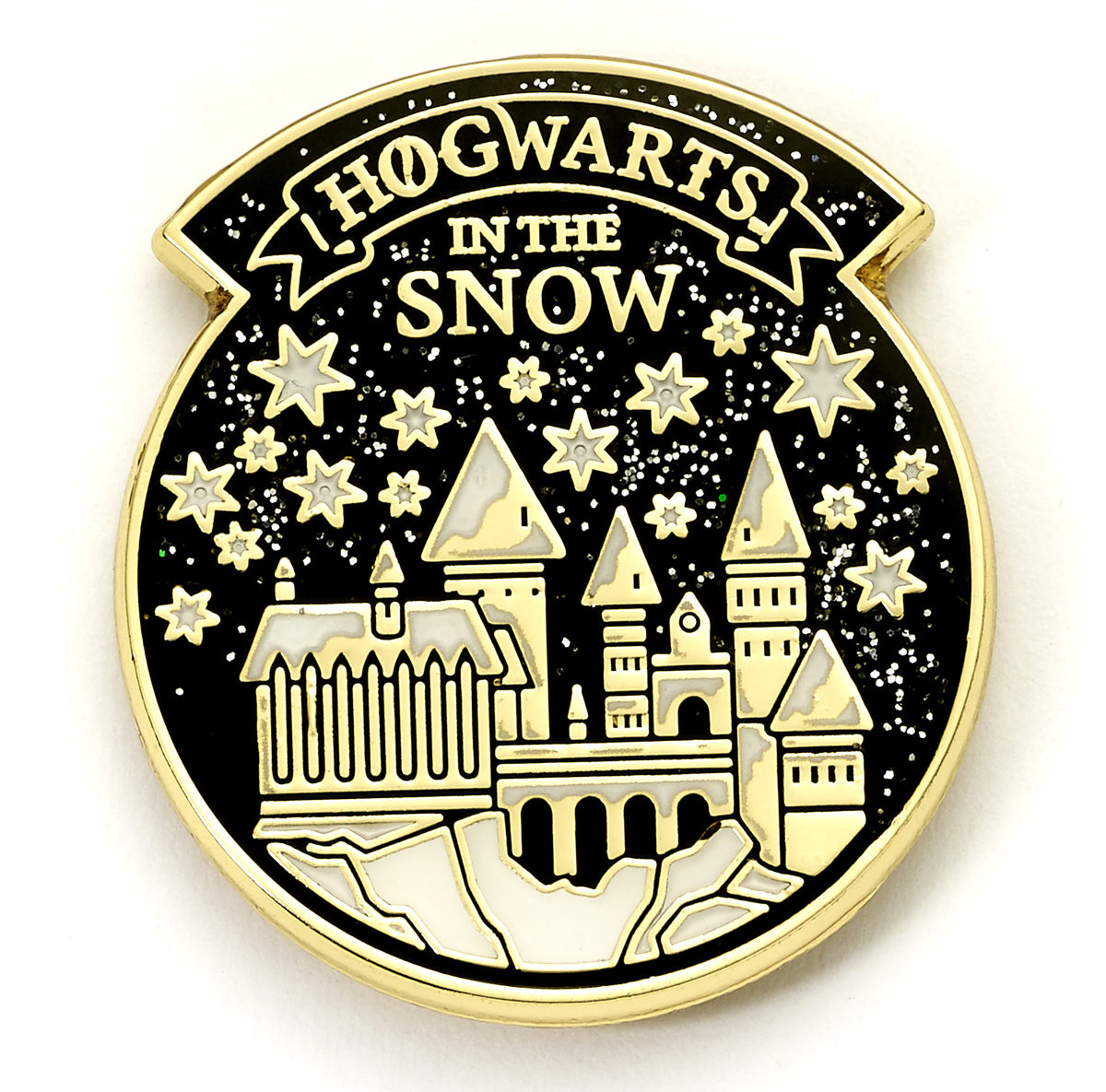 Harry Potter - Grußkarte mit Button Anstecker - Hogwarts in the Snow
