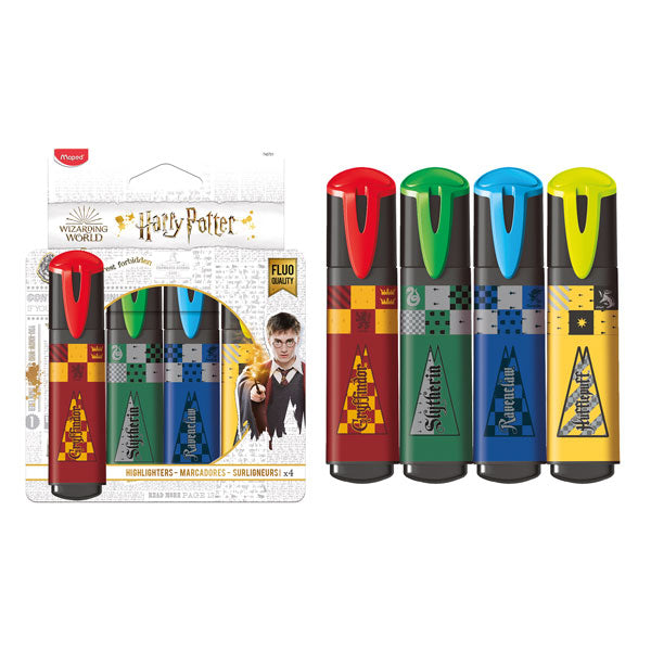 Harry Potter - Textmarker mit Häuserwappen
