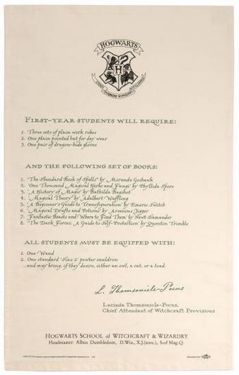 Harry Potter - Geschirrtuch 2er Set - Hogwarts Aufnahmebrief
