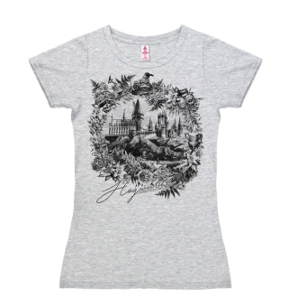 Harry Potter - Girls T-Shirt - Hogwarts floral