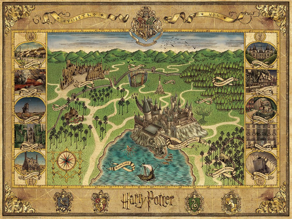 Harry Potter - Puzzle - Hogwarts Karte (1500 Teile)