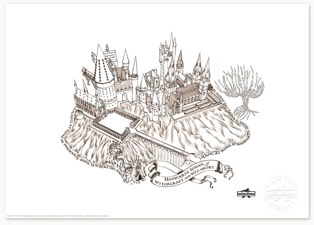 Harry Potter - MinaLima Kunstdruck - MAGIC AT HOME AT HOGWARTS