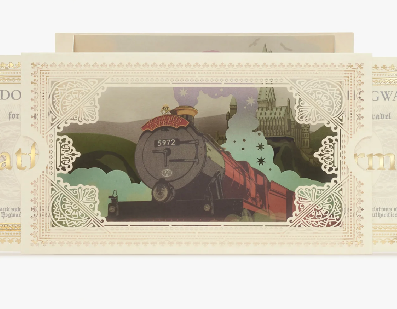 Harry Potter - 3D Grußkarte - Hogwarts Express Ticket