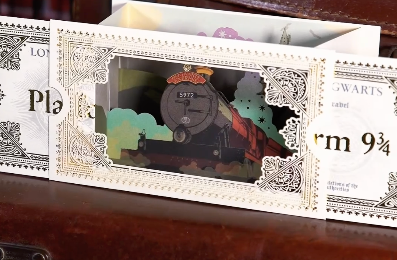 Harry Potter - 3D Grußkarte - Hogwarts Express Ticket