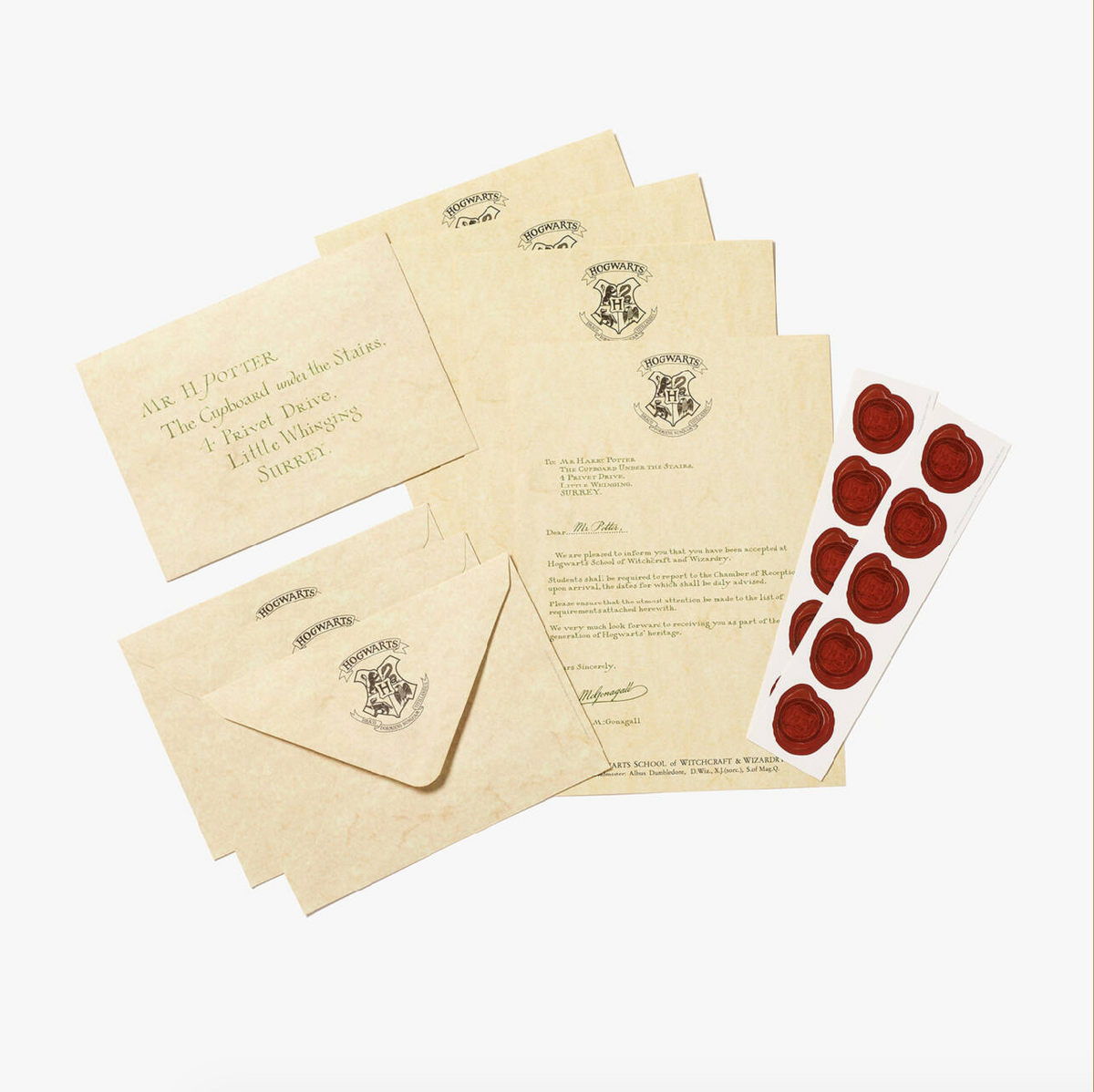 Harry Potter - Schreibset - Hogwarts Aufnahmebrief