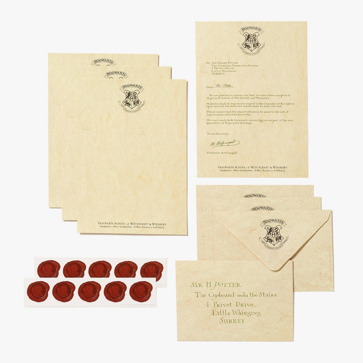 Harry Potter - Schreibset - Hogwarts Aufnahmebrief