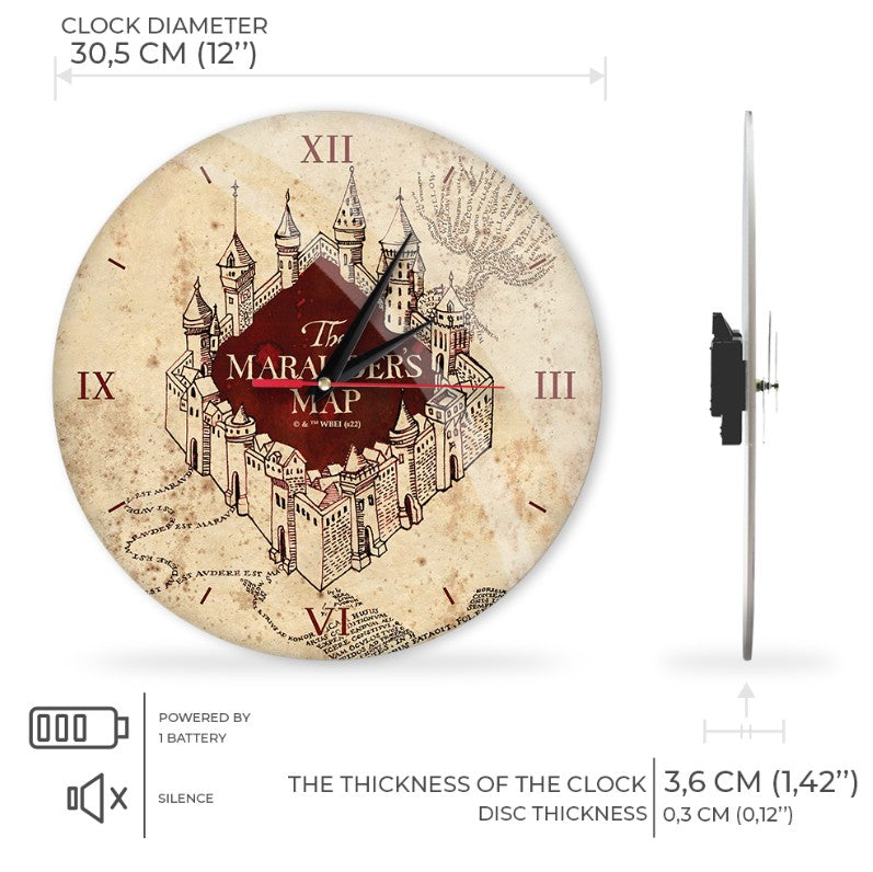 Harry Potter - Wanduhr - Karte des Rumtreibers
