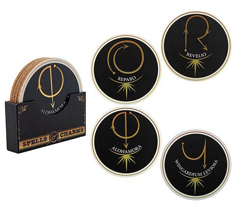 Harry Potter - Untersetzer - 4er-Pack mit Ständer - Zaubersprüche