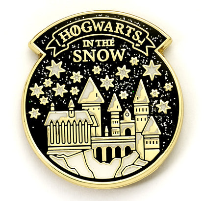 Harry Potter - Grußkarte mit Button Anstecker - Hogwarts in the Snow