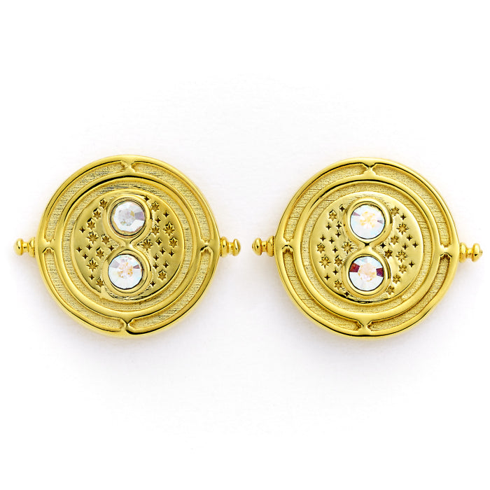 Harry Potter - Ohrstecker - Zeitumkehrer - 925 Sterling Silber (vergoldet) mit Kristallelementen