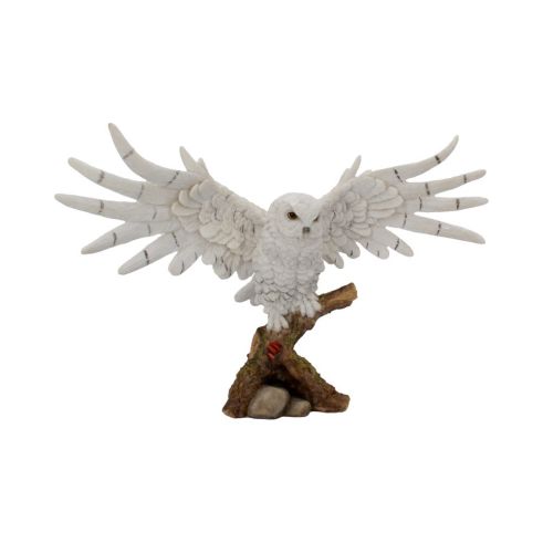 Hedwig Schneeeule auf Ast - Statue (38 cm)