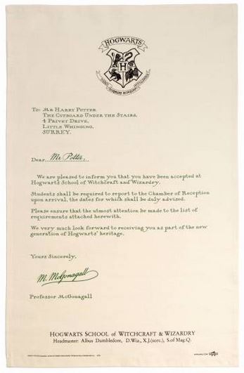 Harry Potter - Geschirrtuch 2er Set - Hogwarts Aufnahmebrief