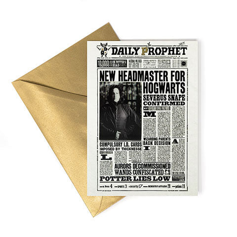 Harry Potter - Grußkarte - Daily Prophet "New Headmaster for Hogwarts"