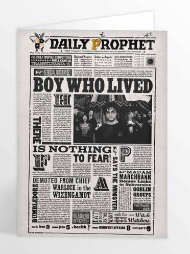 Harry Potter - Grußkarte - Daily Prophet "BOY WHO LIVED"