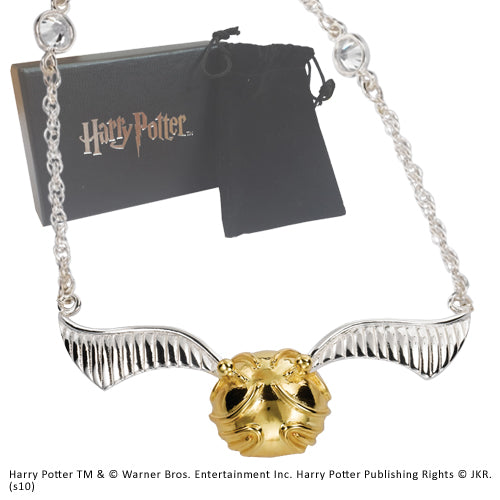 Harry Potter - Quidditch Halskette mit Goldenem Schnatz - Sterling Silber / 24K Gold