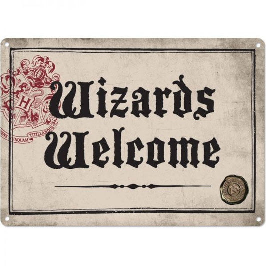 Harry Potter - Blechschild - Wizards Welcome (21 x 15 cm)