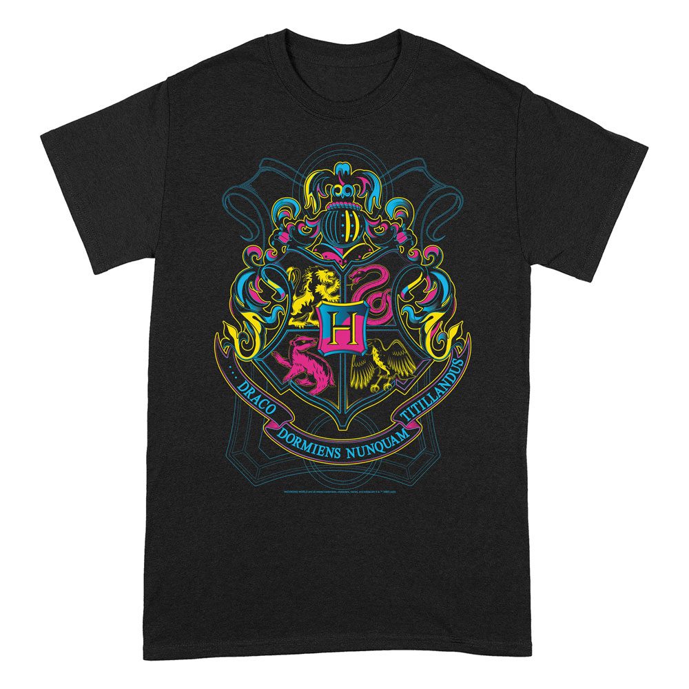 Harry Potter - T-Shirt - Hogwarts Wappen Neon
