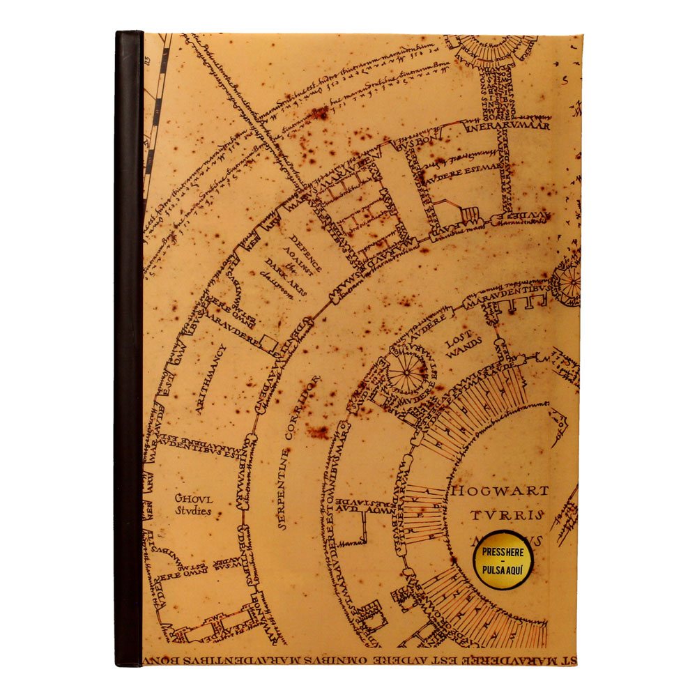 Harry Potter - Notizbuch mit Leuchtfunktion - Karte des Rumtreibers